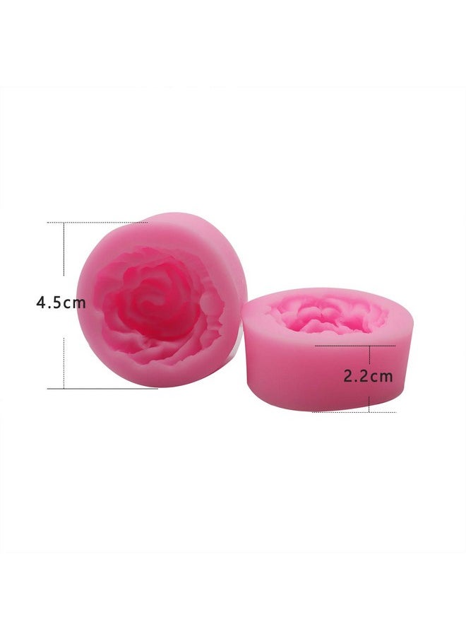 2 Piece 3D Flower Bloom Rose Shape Silicone Molds For Cupcake Dessert Chocolate Jelly Cookie Decor, Jewelry, Pastry, Chocolate,Handmade Soap Mould Candy Making