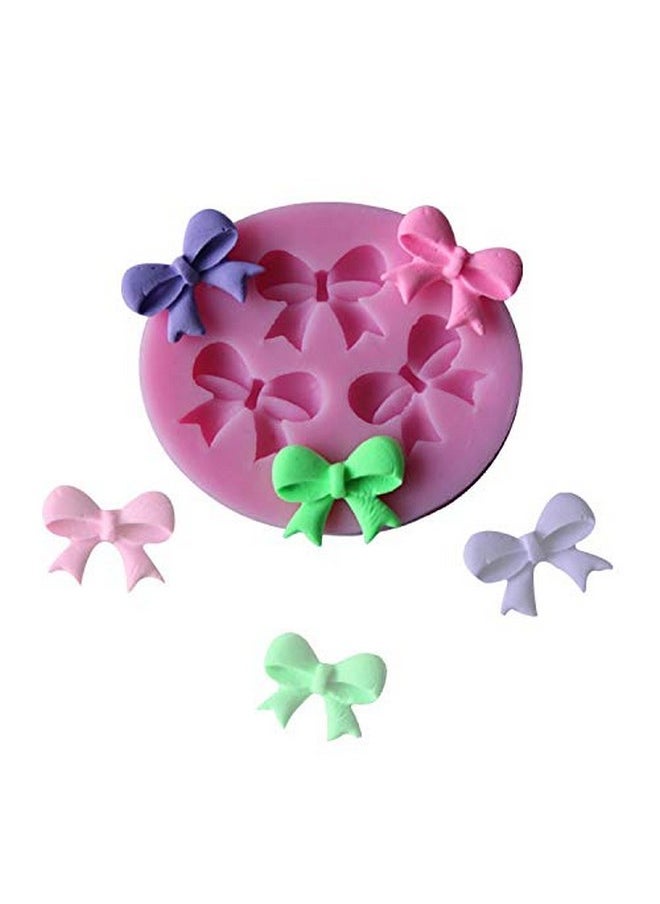 2 Pieces Mini Bow Silicone Fondant Molds Bowknot Molds Handmade Ice Cream Soap Mould Crystal Cupcake Cake Topper Decor Desserts Ice Cube Candy Pudding