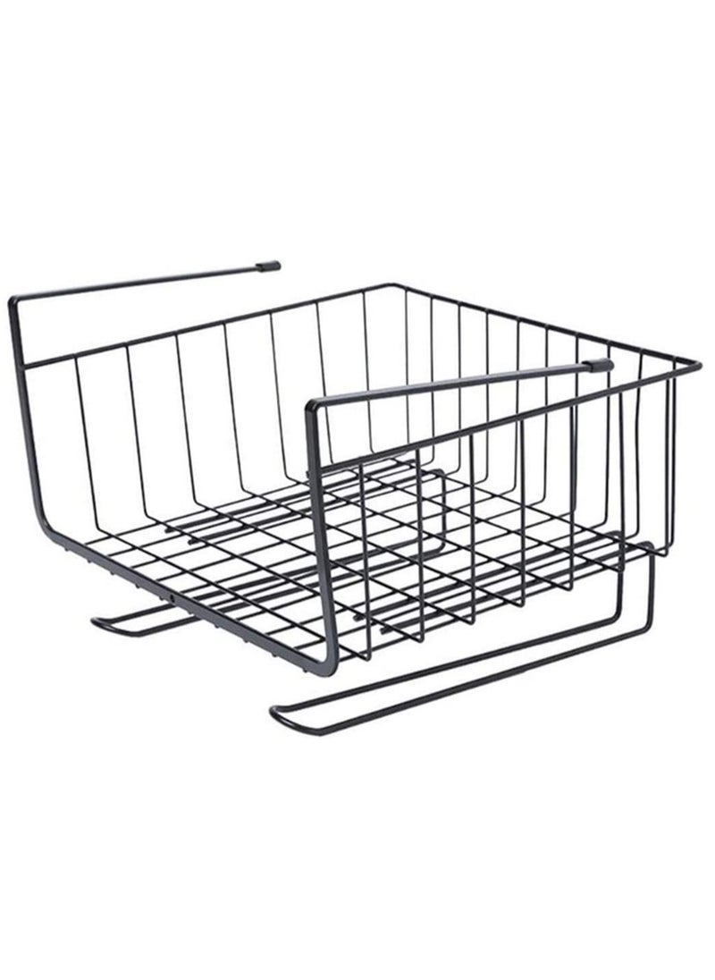 Kitchen Hanging Storage, Multi-function Kitchen Cabinets Interlayer Metal Basket Rack, Paper Towel Holder, Embedded Suspension Storage Shelf Space Save for Bathroom, Wardrobe, Easy Assembly