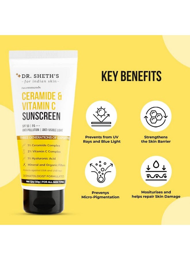 Glow & Protect Duo|Lightweight Spf 50 Sunscreen & Oil-Free Moisturizer Combo|Normal To Combination Skin|For All Skin Types|100G, 2 Count