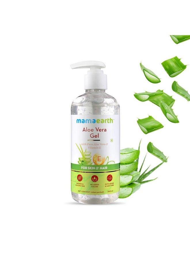 Aloe Vera Gel With Pure Aloe Vera & Vitamin E For Skin And Hair | Hydrates Skin | Soothes Irritated Skin - 300 Ml (Pack Of 2)