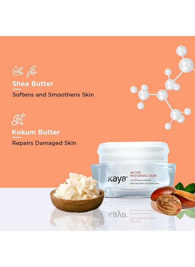 Clinic Anytime Daily Use Lightweight 24 Hours Hydration Moisturising Cream Enriched With Shea Butter For All Skin Types (50Ml)