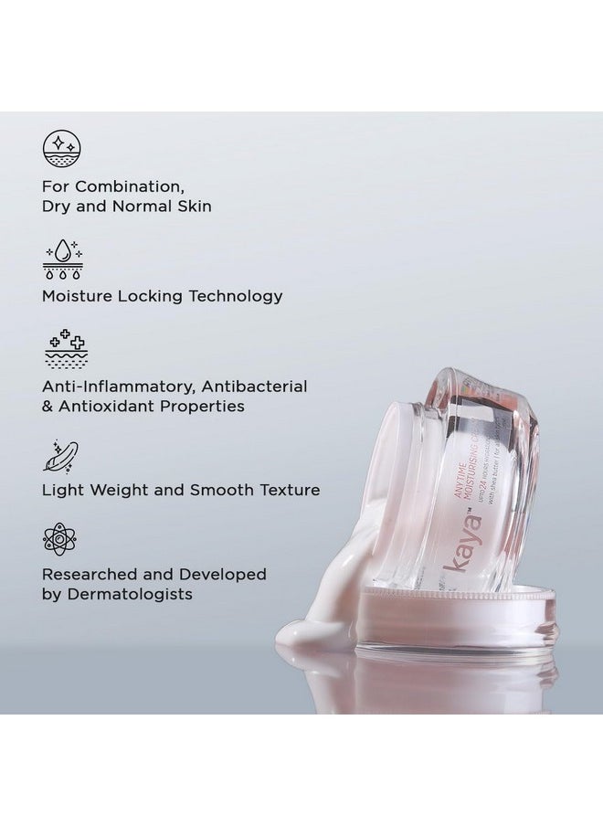 Clinic Anytime Daily Use Lightweight 24 Hours Hydration Moisturising Cream Enriched With Shea Butter For All Skin Types (50Ml)