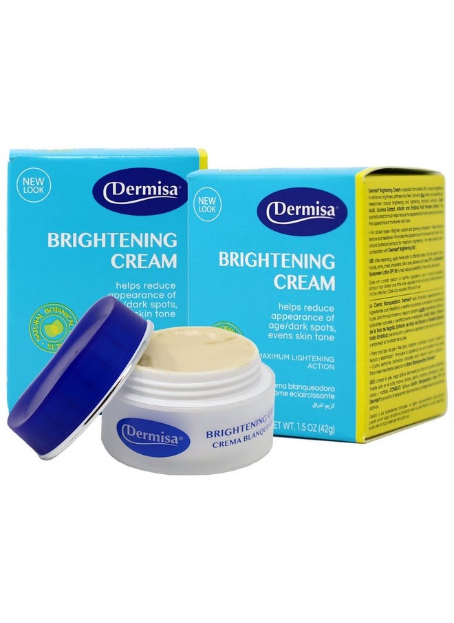 Brightening Cream, Brightens, Moisturizes And Hydrates Skin, 2 Pack Of 1.5 Oz Each Cream Jar, 2 Count, Beige