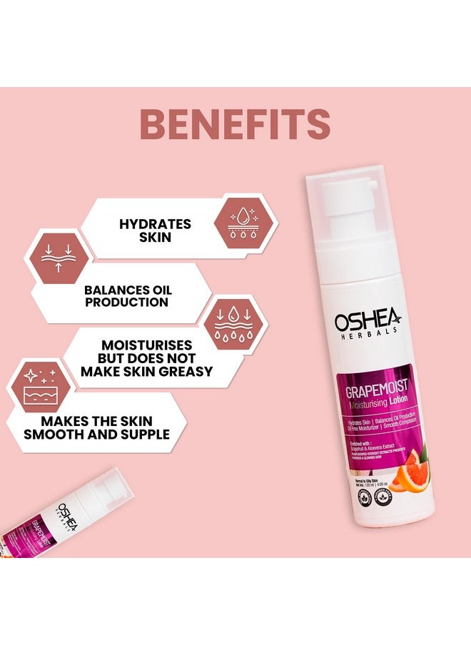 Herbals Grapemoist Moisturising Lotion For Normal To Oily Skin Type Balances Oil Production & Hydrates Skin With Smooth Complexion Enriched With Grapefruit & Aloe Vera Extracts (Pack Of 2)