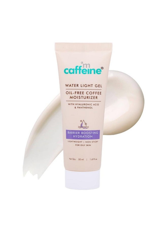 Water Light Gel Oil-Free Coffee Moisturizer | Deep Skin Hydration & Barrier Boost With Ceramide Moisturizer | Face Cream For Women And Men | 72 Hrs Moisturization | Barrier Repair Gel-Based Moisturizer For Oily Skin - 50Ml