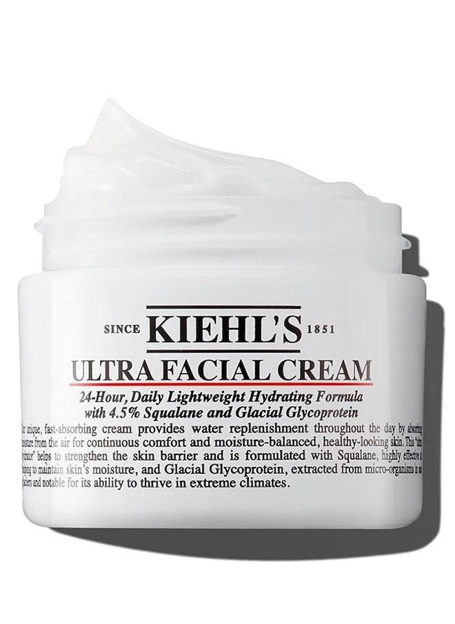 Ultra Facial Cream 125ml, 24 Hour, Daily Lightweight Hydrating Formula with Four Point Five Percent Squalane and Glacial Glycoprotein