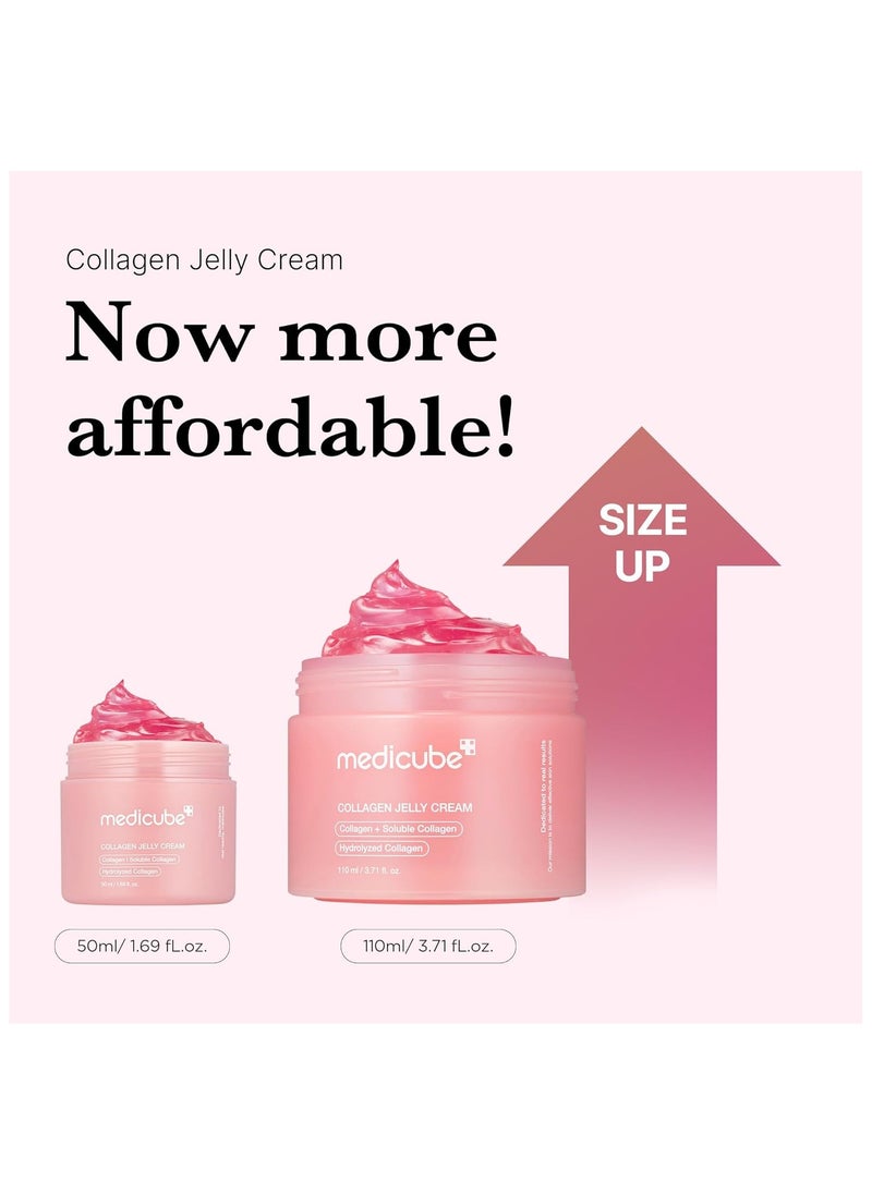 Medicube Collagen Jelly Cream- Niacinamide & Freeze-Dried Hydrolyzed Collagen - Boosts skin's barrier hydration and gives 24h Glow & Lifted Look - No artificial color, Korean skincare (3.71 fl.oz.) 110ml