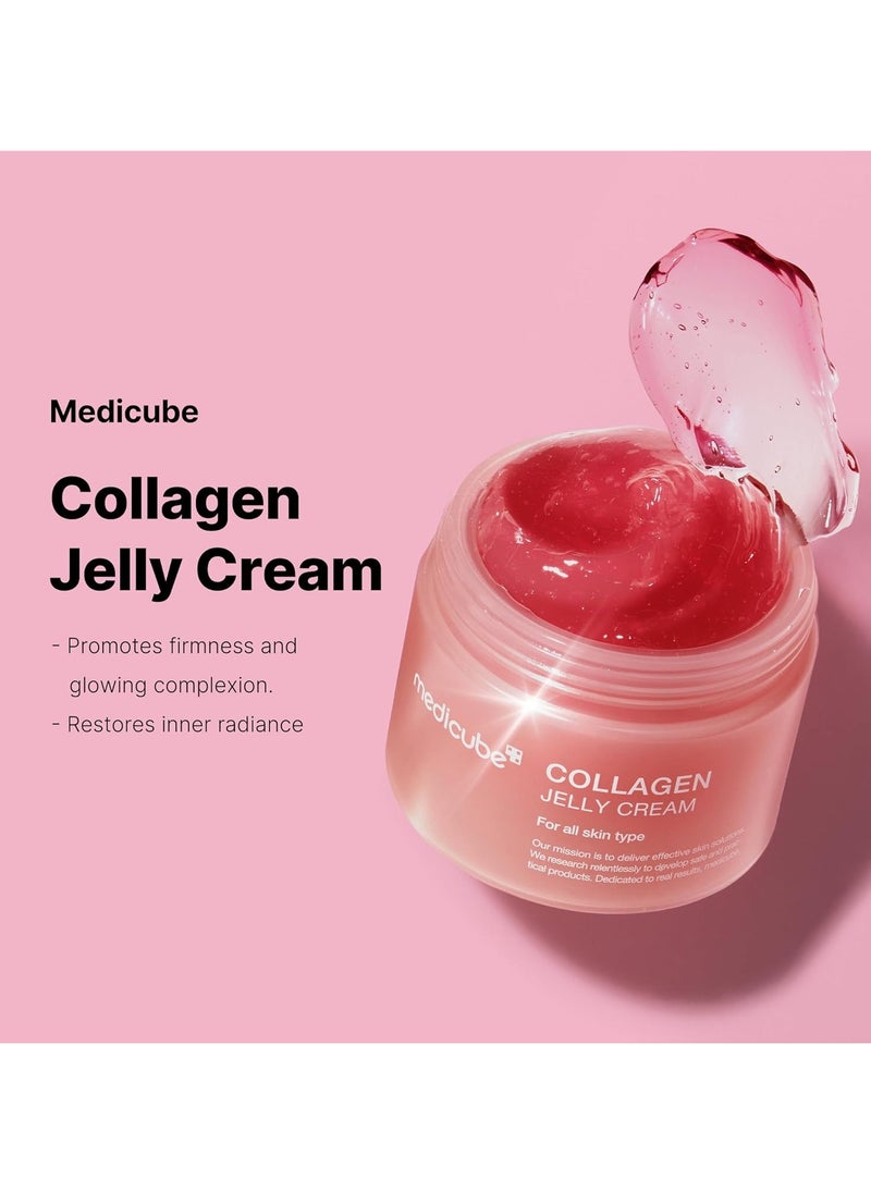 Medicube Collagen Jelly Cream- Niacinamide & Freeze-Dried Hydrolyzed Collagen - Boosts skin's barrier hydration and gives 24h Glow & Lifted Look - No artificial color, Korean skincare (3.71 fl.oz.) 110ml