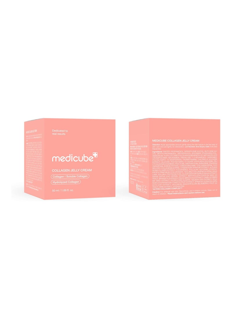 Medicube Collagen Jelly Cream- Niacinamide & Freeze-Dried Hydrolyzed Collagen - Boosts skin's barrier hydration and gives 24h Glow & Lifted Look - No artificial color, Korean skincare (3.71 fl.oz.) 110ml