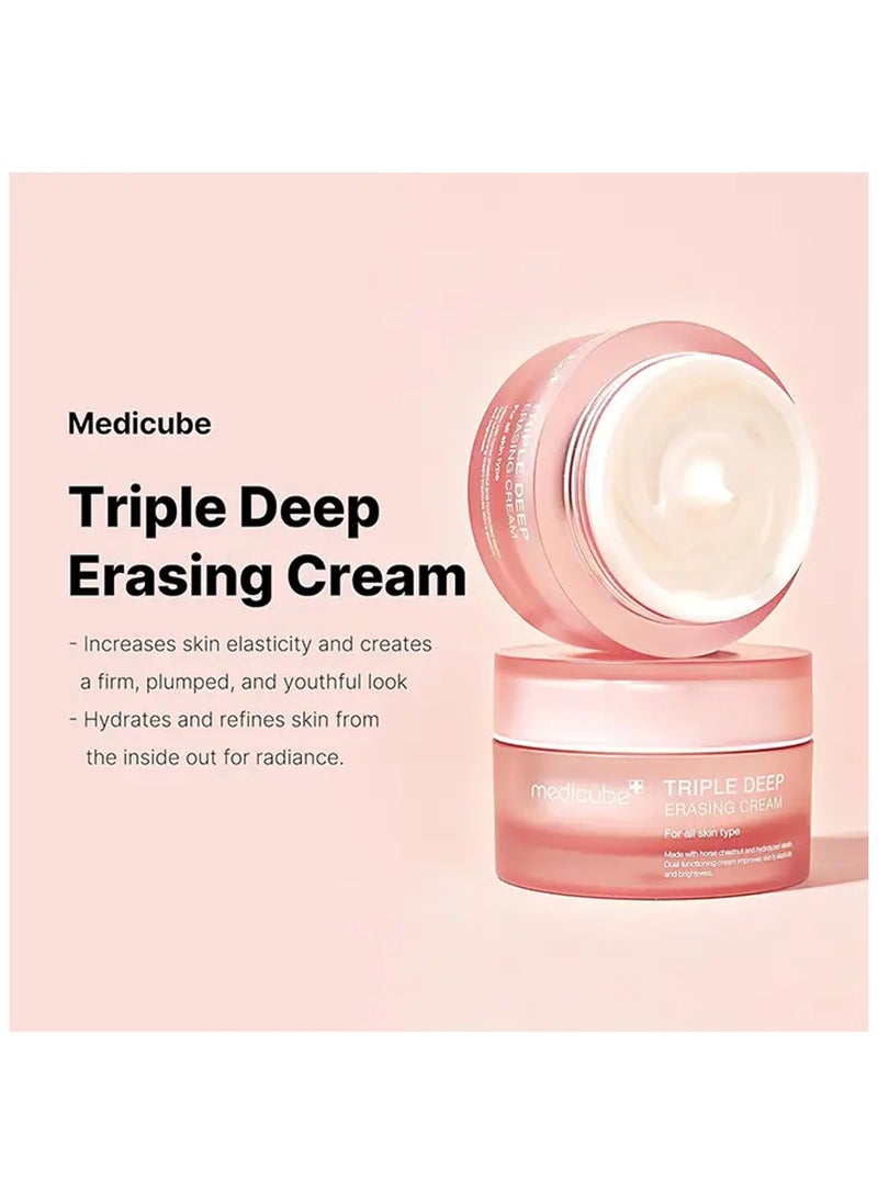 Medicube Triple Collagen Cream - Hydrating & Firming Moisturizer with Hyaluronic Acid, Premium Elastin, Shea Butter - Wrinkle Care & Boosts Elasticity - Korean Skincare, 1.69 oz/50ml