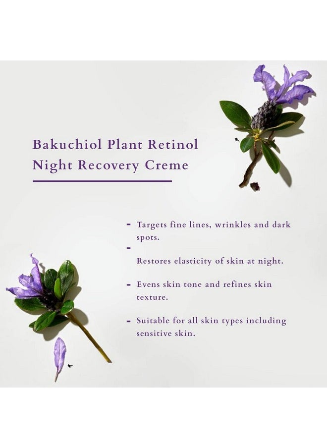 Bakuchiol Plant Retinol Recovery Night Cream | Reduces Fine Lines & Wrinkles | Certified Organic | 30G