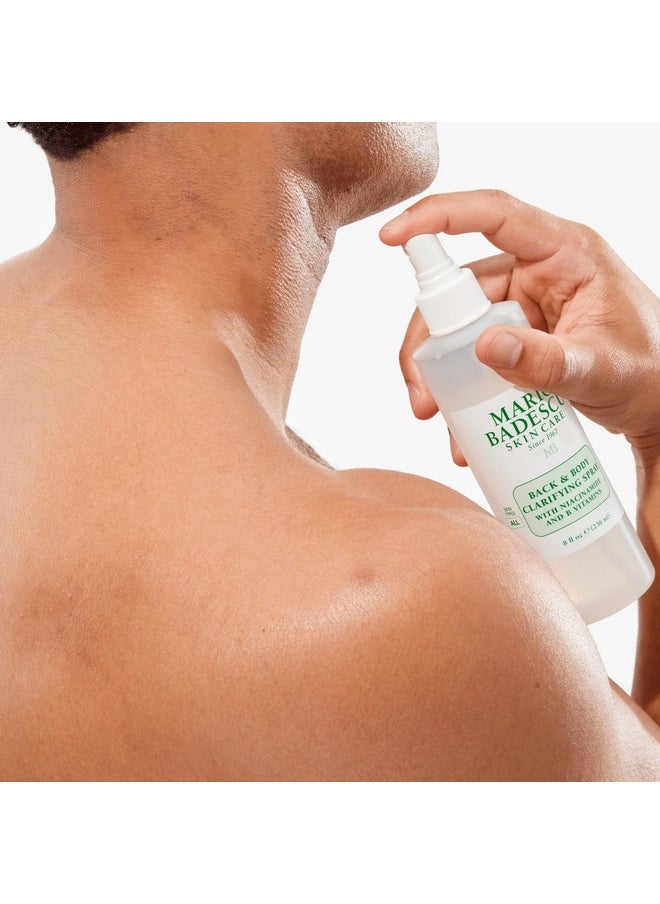 Back & Body Clarifying Spray - Targets Stubborn Back-Acne And Backne, Rejuvenates Skin With Niacinamide, Zinc-Pca & B Vitamins - Soothes Irritation, Strengthens Skin Barrier, 8 Fl Oz