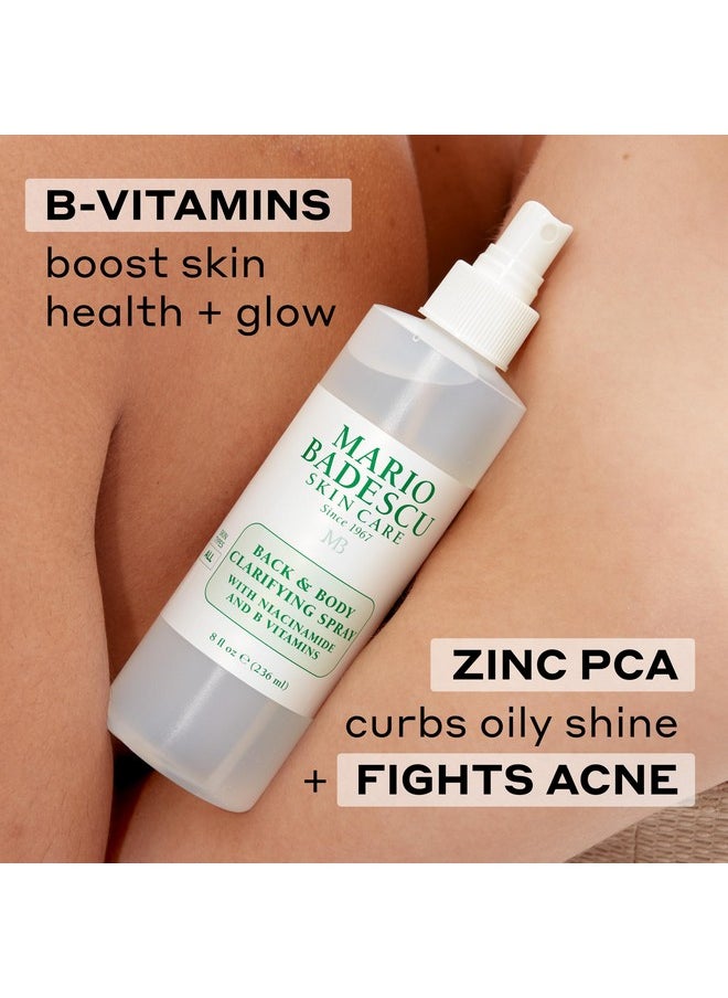 Back & Body Clarifying Spray - Targets Stubborn Back-Acne And Backne, Rejuvenates Skin With Niacinamide, Zinc-Pca & B Vitamins - Soothes Irritation, Strengthens Skin Barrier, 8 Fl Oz