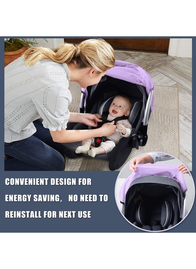 Mosquito Net For Baby Car Seats, Infant Car Seat Insect Mesh Net, Breathable, Universal Fit For All Car Seats, Premium Quality: Machine Washable Durable & Long Lasting Infant Insect Netting (Purple)