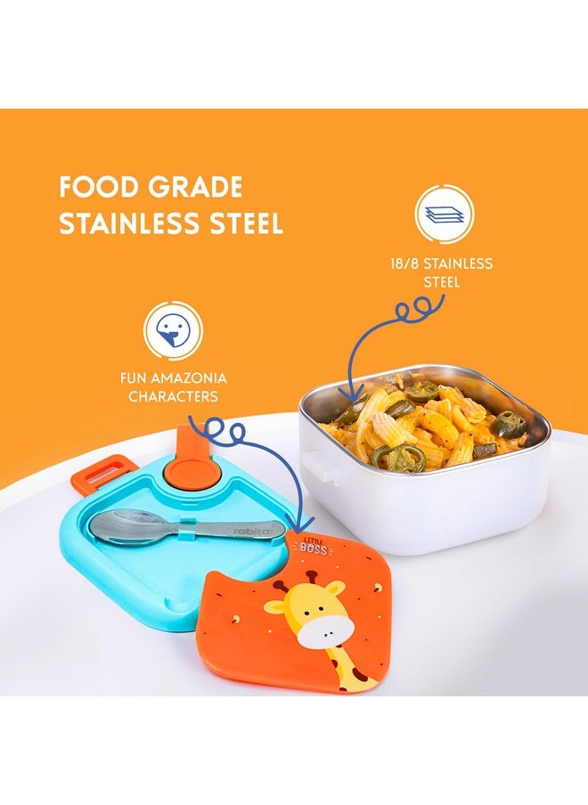 Lunchmate Mini Stainless Steel Lunch Box Little Boss 500 Ml - 2 Years Warranty | Steel Lunch Box For Kids | Snack Box | Stainless Steel Lunch Box