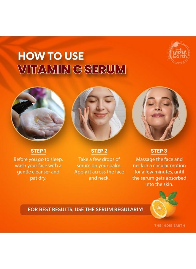 20% Vitamin C Serum With Glutathione, Hyaluronic & Ferulic Acid | Anti-Aging, Brightening Formula Highly Concentrated Withcarrot Seed, Sea Buckthorn, Rosehip & Witch Hazel 30Ml