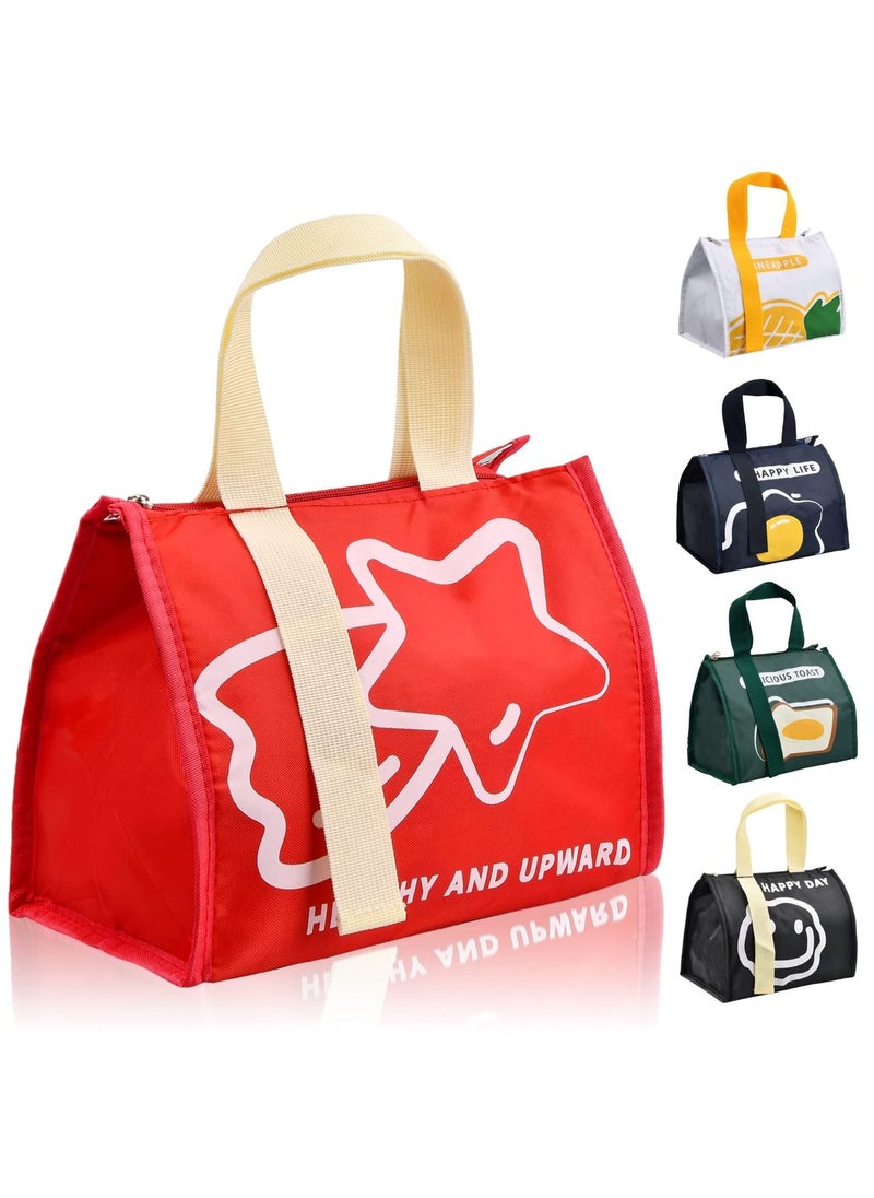 SYOSI Insulated Lunch Bag, Thermal Lunch Tote Bag Waterproof Foldable Lunch Bag Leak-Proof Outdoor Picnic Bag for Women Men Children (Red)