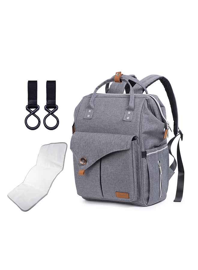 Travel Lite Stroller With Alameda Diaper Backpack - Large With Hooks Grey