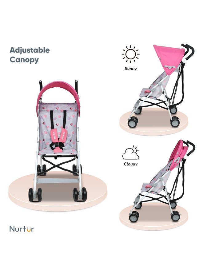 Multicolour Lightweight Rex Buggy Stroller With Compact Foldable Canopy, Shoulder Strap For 6-36 Months