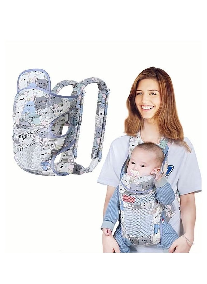 Baby Adjustable Wraps Carrier, Breathable Ergonomic Front Facing/Back Carriers for Newborn Newborn to Toddler 0-15kg, One Size Fits All