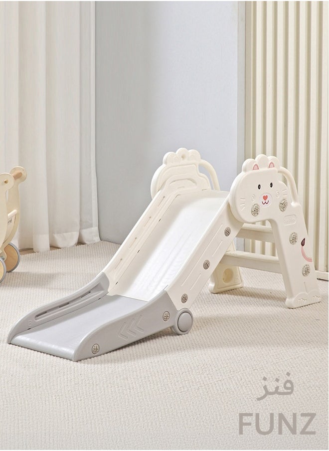 Kids Slide for Toddlers Age 1 to 2 Years Foldable Toddler Slide Indoor Outdoor Freestanding Baby Slide Easy to Store and Set Up White