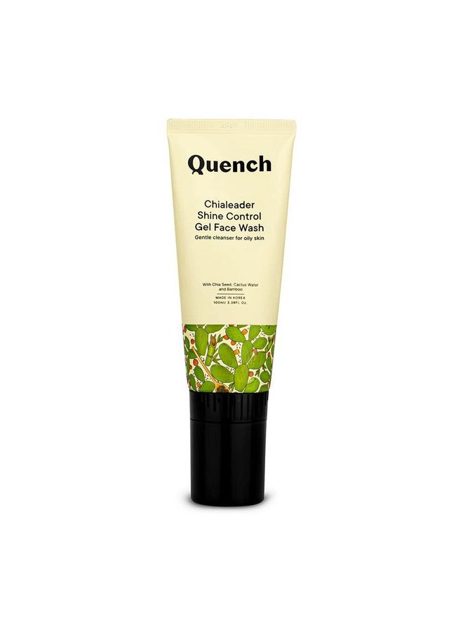 Quench Shine Control Gel Face Wash With In-Built Silicone Brush | Korean Face Wash For Oily Skin | Controls Excess Oil & Reduces Blackheads | Made In Korea (100Ml)