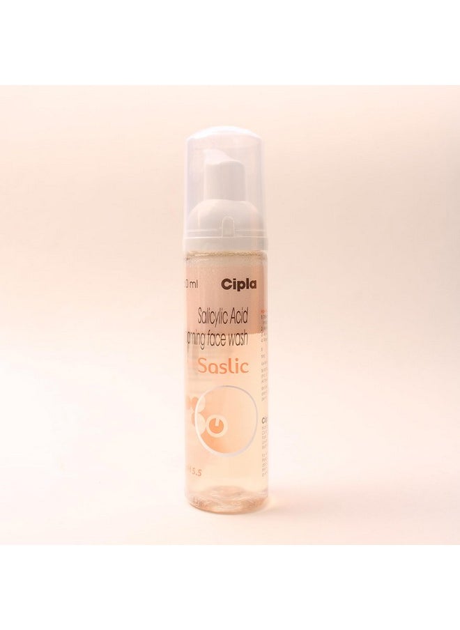 Saslic Foaming Face Wash | Ph 5.5 | Salicylic Acid | Acne Prone Skin | Oily Skin | 60Ml (Pack Of 1)