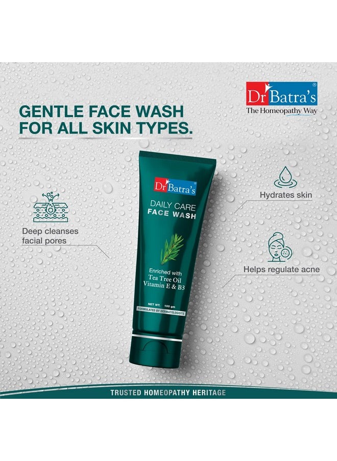 Dr. Batra'S Daily Care Face Wash, Enriched With Tea Tree Oil, Vitamin E & B3 (100 Ml, Pack Of 2)