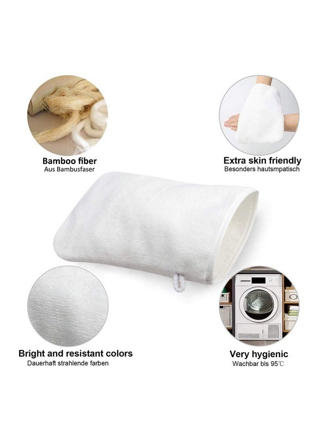 10 Pack Microfiber Body Wash Mitts, Soft Face Mitten, Bath Spa Cloth, Reusable Makeup Remover Mitt Gloves, European Style Wash Cloth,6×8Inch (White)