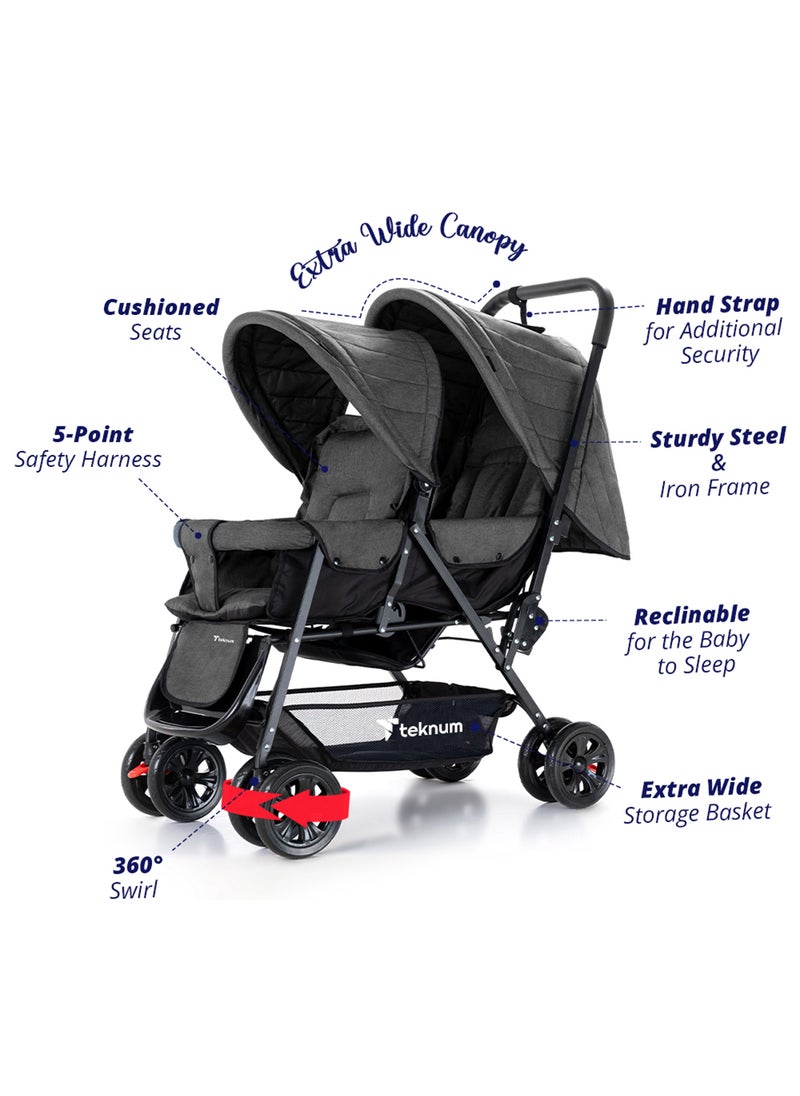 Double Stroller Combo - Dark Grey