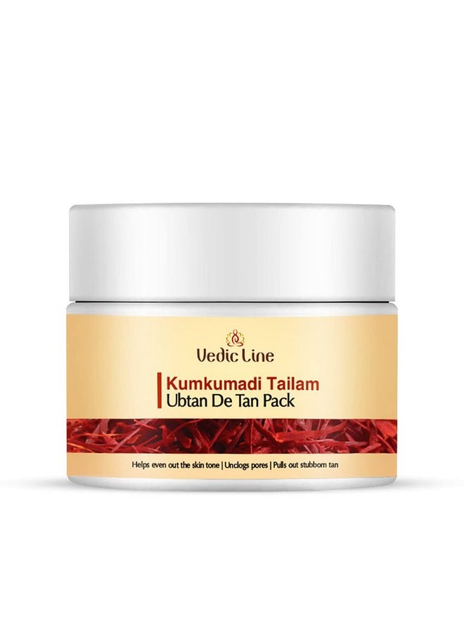 Kumkumadi Tailam De Tan Ubtan, Fades Tan, Blemishes & Pigmentation With Sesame Seed Oil And Aloe Barbadensis Leaf Juice For Dewy Glow Skin, 100Ml