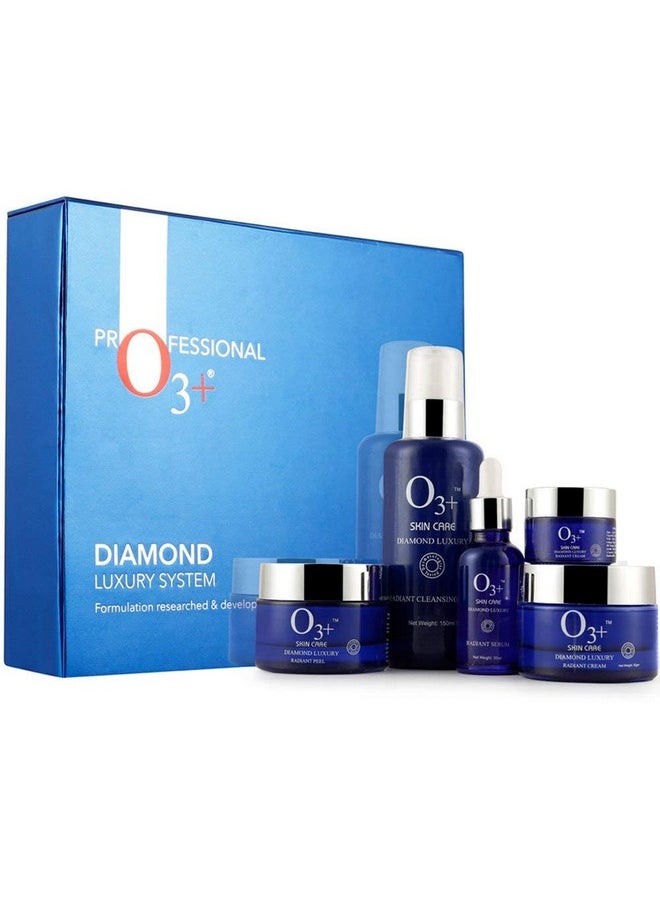 Diamond Luxury System Facial Kit For Bridal Makeup And Ultra Glow Treatments - Perfect For All Skin Type To Increase Shine And Glow On Face