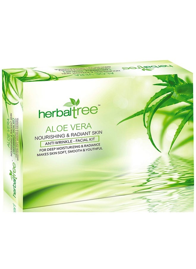 Aloe Vera Facial Kit For Radiant Skin, Nourishing, Soothing Skin With Aloe Vera Extract For Deep Moisturizing, Soft & Smooth Feel | Anti Wrinkle Facial Kit For Women & Men (420 Gm + 10 Ml)