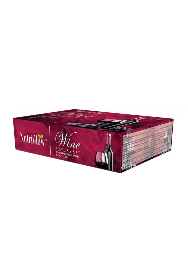 Wine Facial Kit For Women, 5 Steps For Glowing Skin, Restores Skin Nutrients Reduced Pigmentation All Skin Types- 250G+10Ml