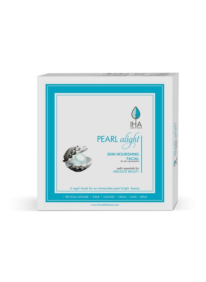 Pearl Alight Skin Nourishing Facial Kit - Herbal Skin Lightening Mini Facial Kit For Radiant And Glowing Skin, Face Cleanup Kit For Normal To Dry Skin (Combo Of 6)