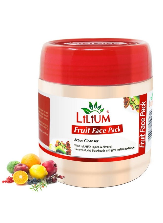 Herbal Fruit Face Pack 500Ml | Active Cleanser With Jojoba & Almond Oil | Removes Oil, Dirt & Blackheads | Hydration Boost | Tightening & Firming | Suitable For All Skin Types