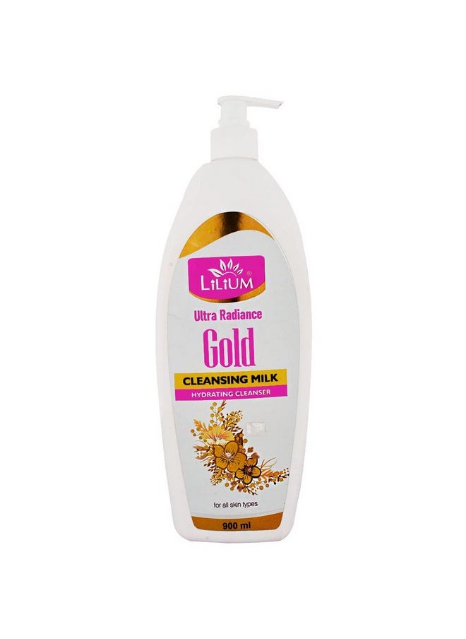 Herbal Gold Cleansing Milk (900 Ml), Ultra Radiant, Glowing Skin, Moisturizing, Hydrating, Soothing, Skin Brightening, Antioxidant Properties, All Skin Type, For Women & Men