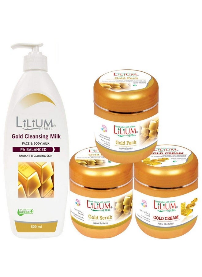 Herbal Skin Care Gold Combo Kit (500Gm Each) Pack Of 4-Gc665