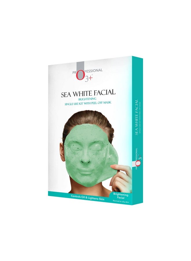 Sea White Brightening Facial Kit With Peel Off Mask Suitable For Normal To Oily Types (45G, Single Use Facial Kit)