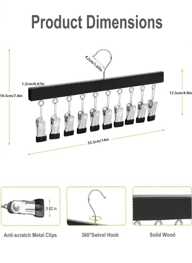 Legging Organizer for Closet, 2 Pack Pants Hangers Hat Racks with Clips, Holds 20 Leggings, Hats, Pants, Jeans, Scarves, Hanging Space Saving Holder Closet Organizer