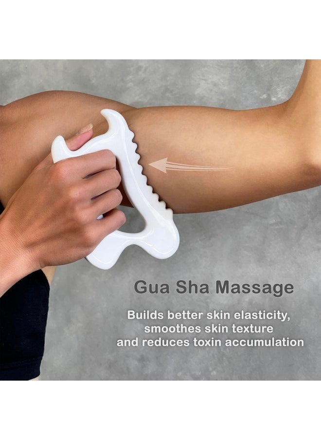 Ceramic Guasha Tool For Body Massage (4 In 1), Lymphatic Drainage Massager, Body Gua Sha Massage Tool, Gua Sha Body Tool - Make Yourself Healthier With Body Gua Sha Tool