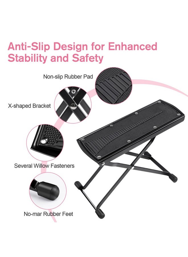 Pedicure Foot Rest, 6 Heights Adjustable Foot Stand For Pedicure, Foldable Non-Slip Pedicure Stand For Easy At Home Pedicures, No More Bending Or Stretching Pedicure Stool Tool For Home Foot Spa