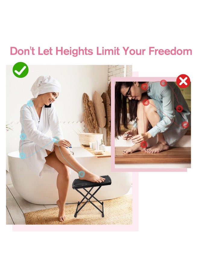 Pedicure Foot Rest, 6 Heights Adjustable Foot Stand For Pedicure, Foldable Non-Slip Pedicure Stand For Easy At Home Pedicures, No More Bending Or Stretching Pedicure Stool Tool For Home Foot Spa