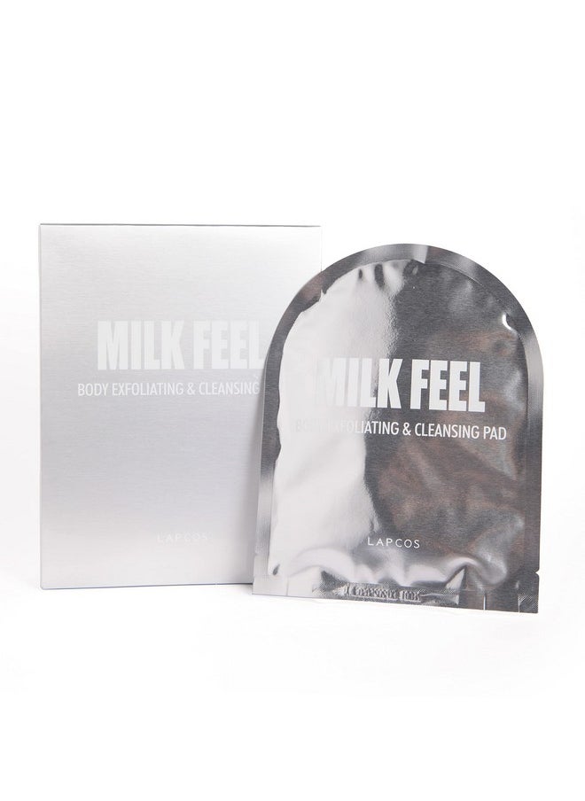 Milk Feel Body Exfolator, Single Use Mitt To Remove Dead Skin And Cleanse, Deep Exfoliation For Arms, Legs And Body, Aha & Bha Hydrody Acids For Peeling Effect To Reveal Smooth Skin (5 Pack)