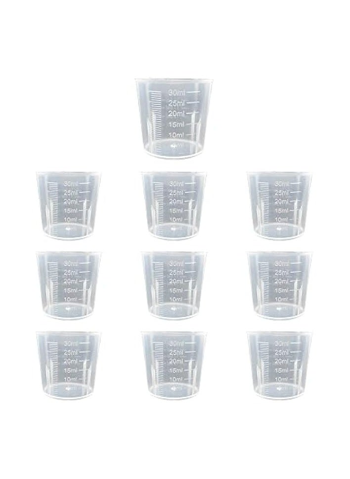 Set of 10 Reusable Medicine Cups | 1oz. (30ml) Graduated Plastic Cups with Easy-to-Read Measurements | Non-Toxic and Durable Design | Ideal for Accurate Medication Dosage, Supplements