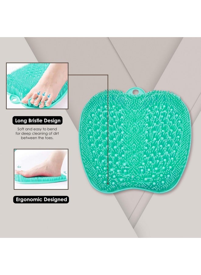 Foot Scrubber Mat Cleans, Smooths, Exfoliates & Massages Your Feet Without Bending, Improve Foot Circulation & Soothe Achy Feet, Green