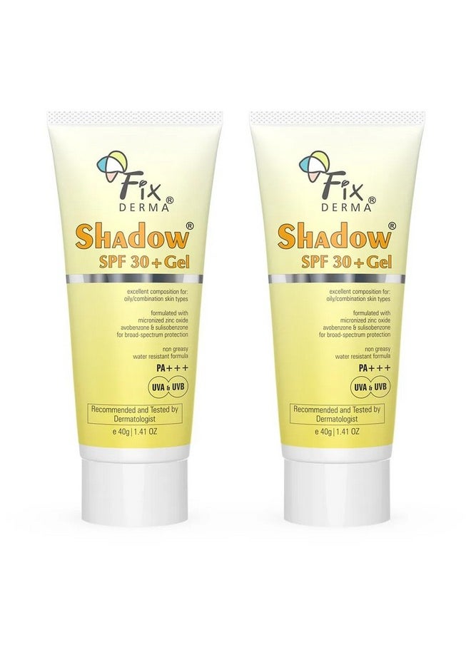 Shadow Sunscreen Spf 30+ Gel Pa+++ | Sunscreen For Oily Skin | Sun Screen Protector Spf 30 | Sunscreen For Body & Face | Uva & Uvb Protection | Sunscreen For Women & Men - 40Gm (Pack Of 2)