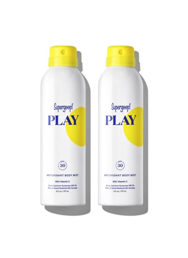 Play Spf 30 Antioxidant Body Mist W/ Vitamin C - 6 Fl Oz, Pack Of 2 - Broad Spectrum Sunscreen Spray For Sensitive Skin - Clean Ingredients - Great For Active Days