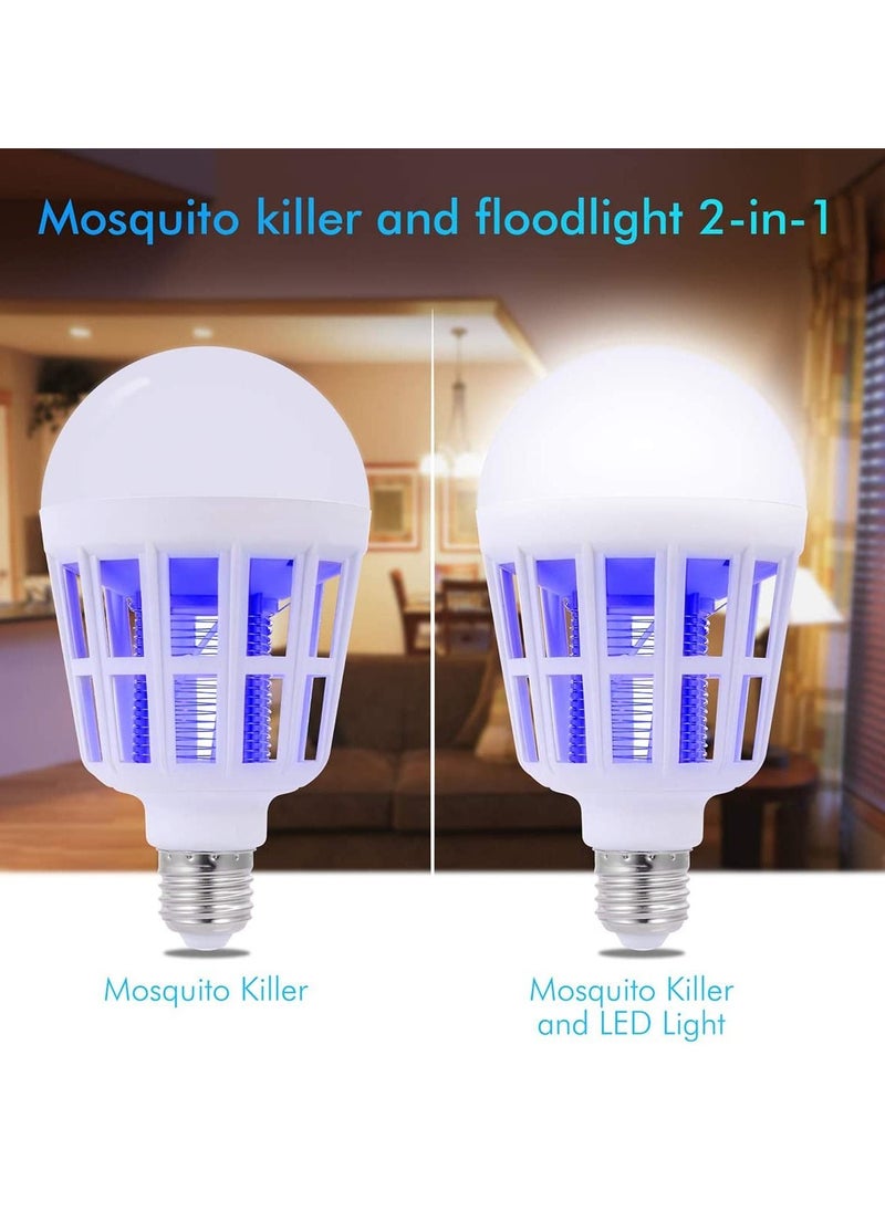 Bug Zapper Mosquito Killer Light Bulb 2 in 1 LED Electronic Pest Attractant Trap for Outdoor and Indoor Insect Zapper for Home Kitchen Backyard Patio 220V